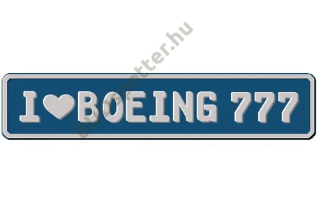 B-777 rendszámtábla