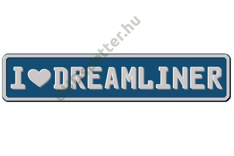 Dreamliner rendszámtábla